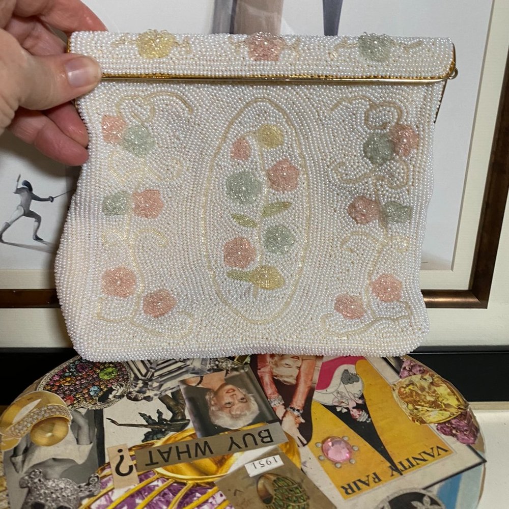 WALBORG VINTAGE BEADED PURSE,CLUTCH MADE IN JAPAN